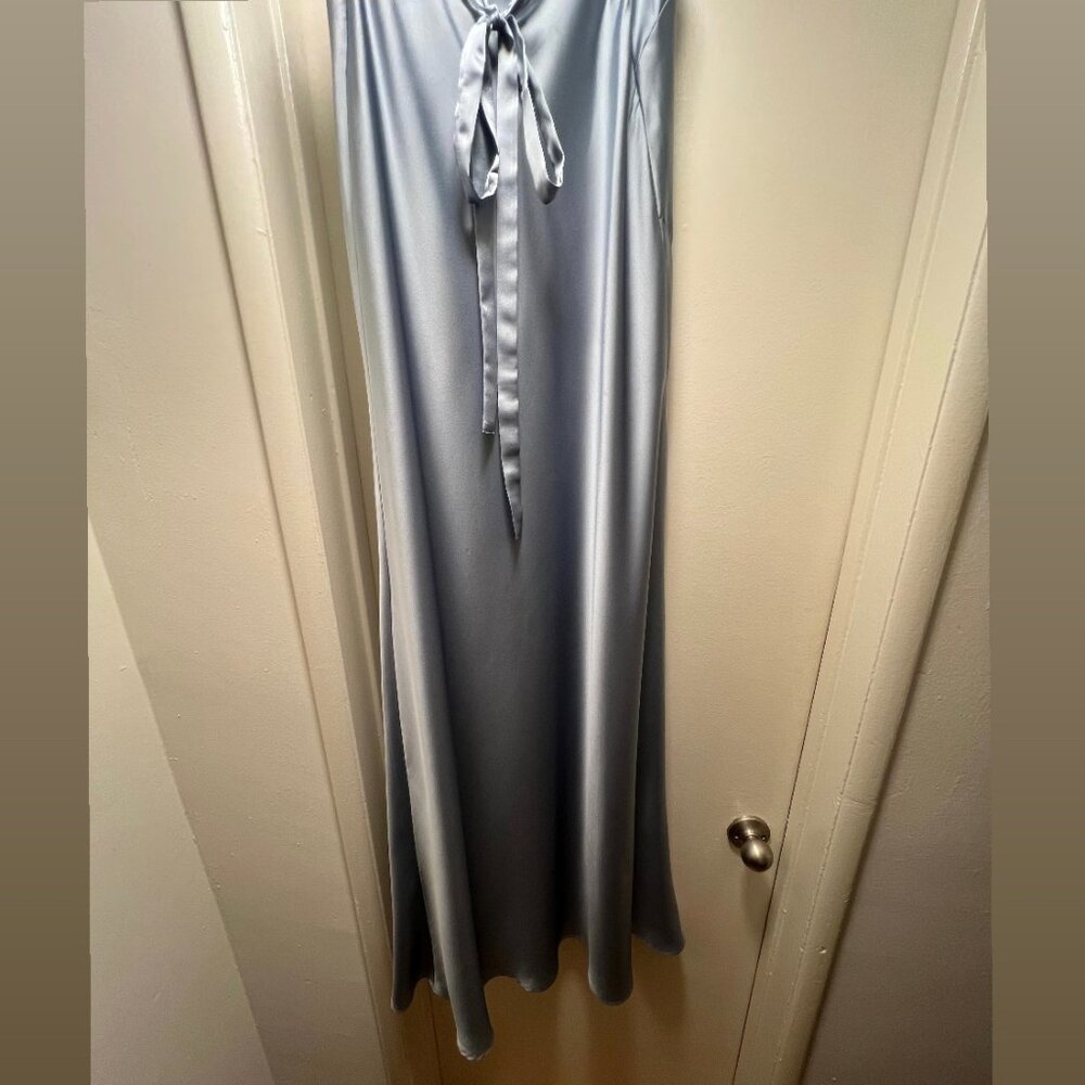 Show Me Your MuMu Anderson Maxi Dress Steel Blue Luxe Satin - Bridesmaid - Picture 6 of 8